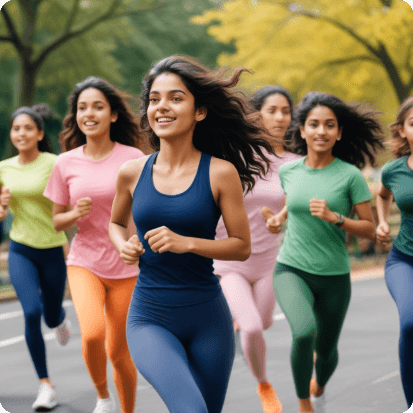 girls running